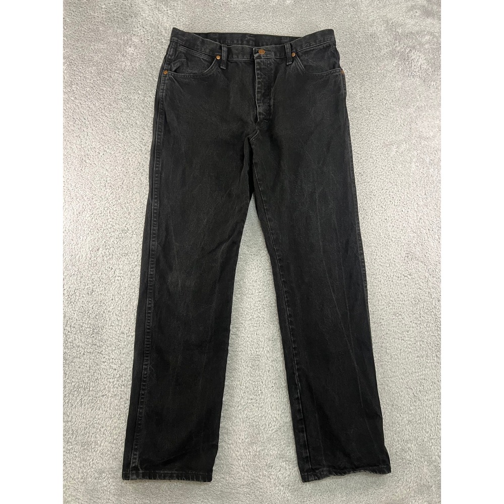 Wrangler Jeans Men 34x32 (Tag 35x32) Black Cowboy Cut 13MWZ Denim